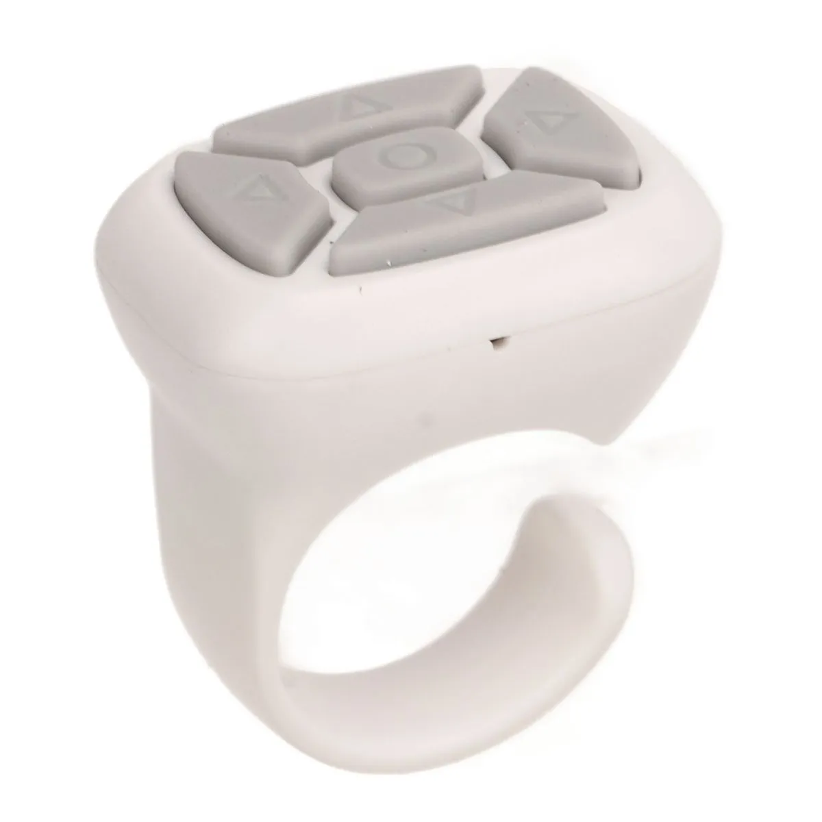 White USB-Rechargeable Ring Remote for Phones Fashion Jewelry Stylish