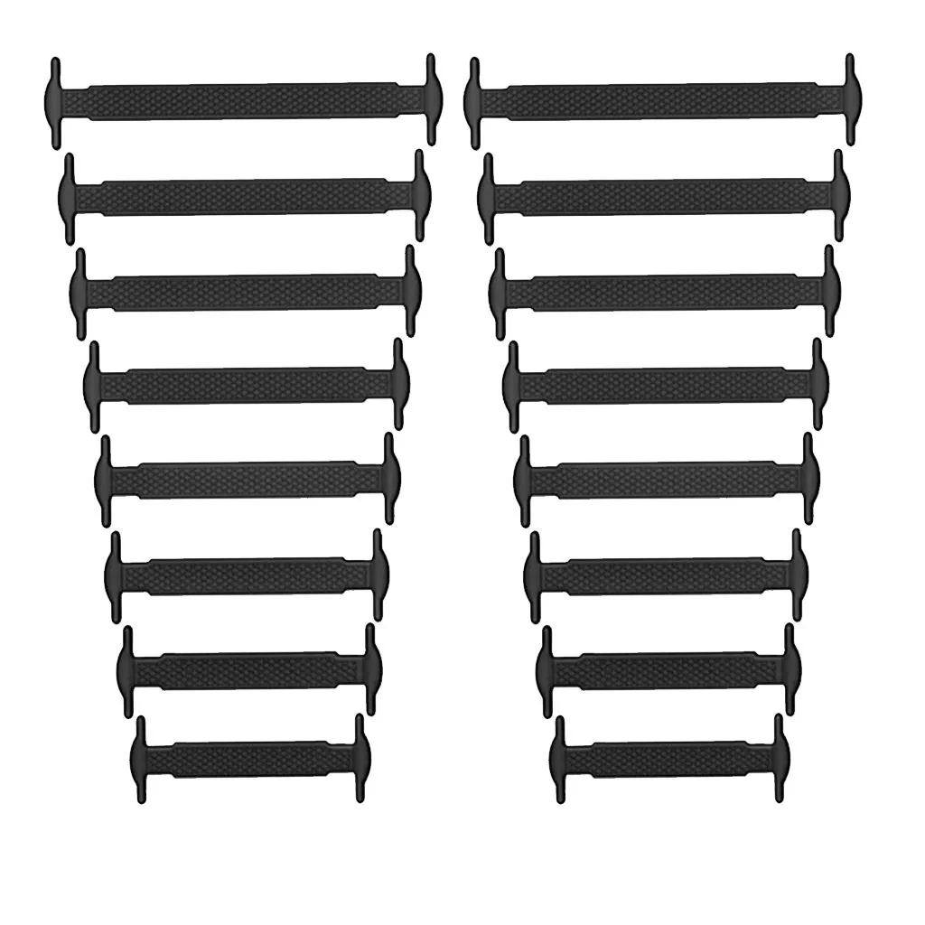 Black Silicone Elastic No Tie Shoe Laces