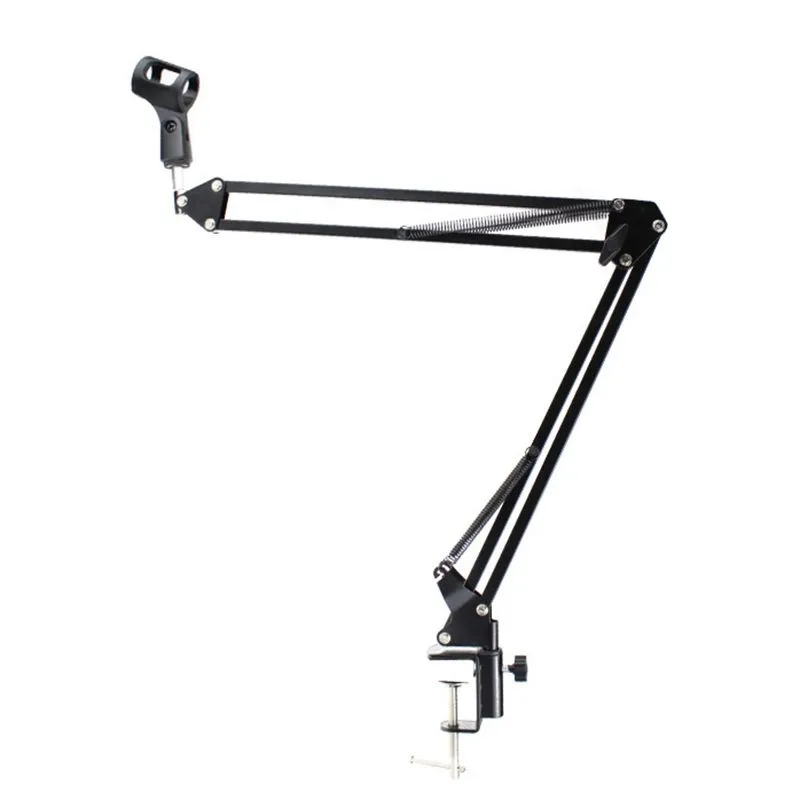 Extendable Recording Microphone Holder with Mic Clip Mounting Clamp