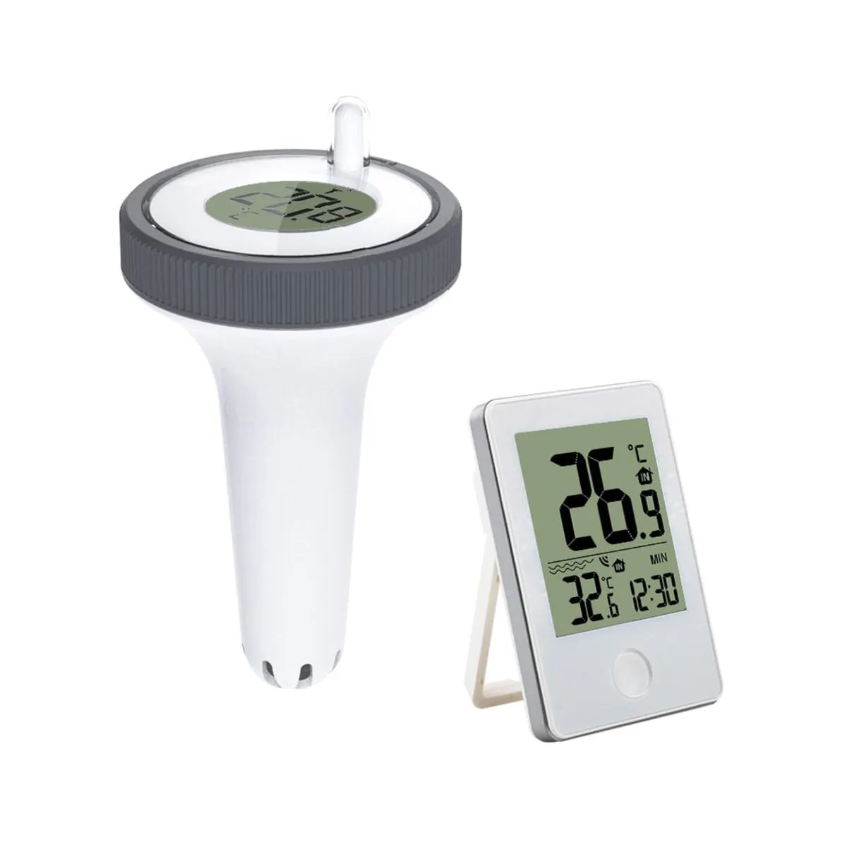 Wireless Floating Pool Thermometer with LCD Display for Pool, Spa & Bath