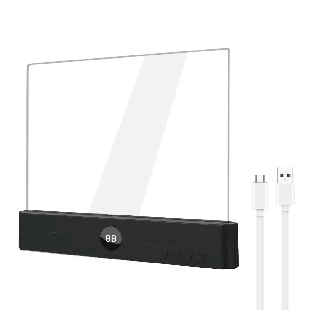 LED Desk Lamp, 3-Color Temp, Stepless Dimming, Timer, Rechargeable - Black