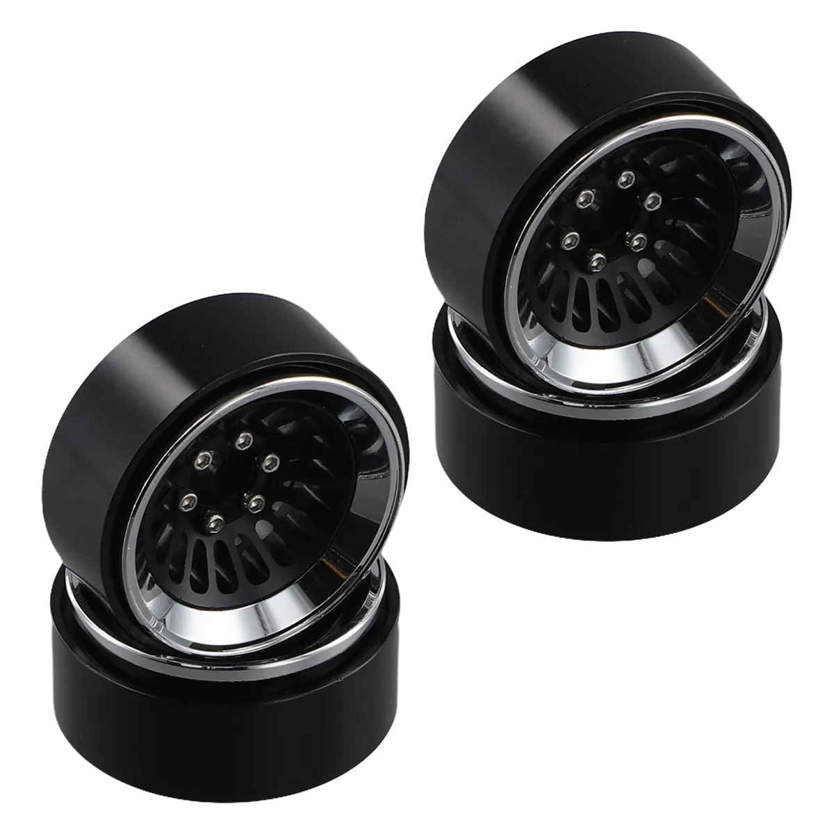 Wheel Hub Rims for Rc Crawler Car Axial Trx4M Scx24 Silver & Black