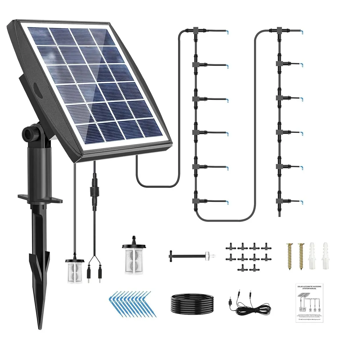 Solar Automatic Drip Irrigation Kit System, DIY Watering Device Pots Plants
