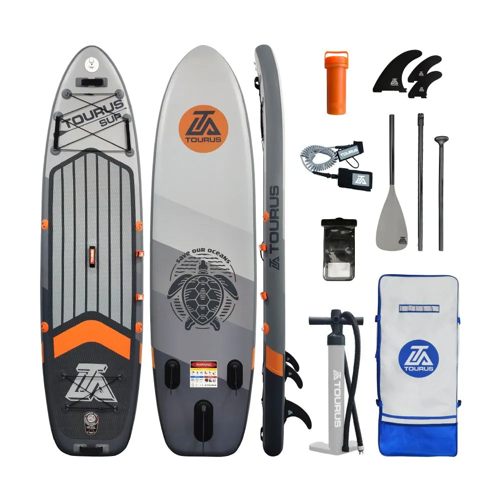 Tourus 10'6" Inflatable Stand Up Paddle Board SUP Kit Grey 320cm