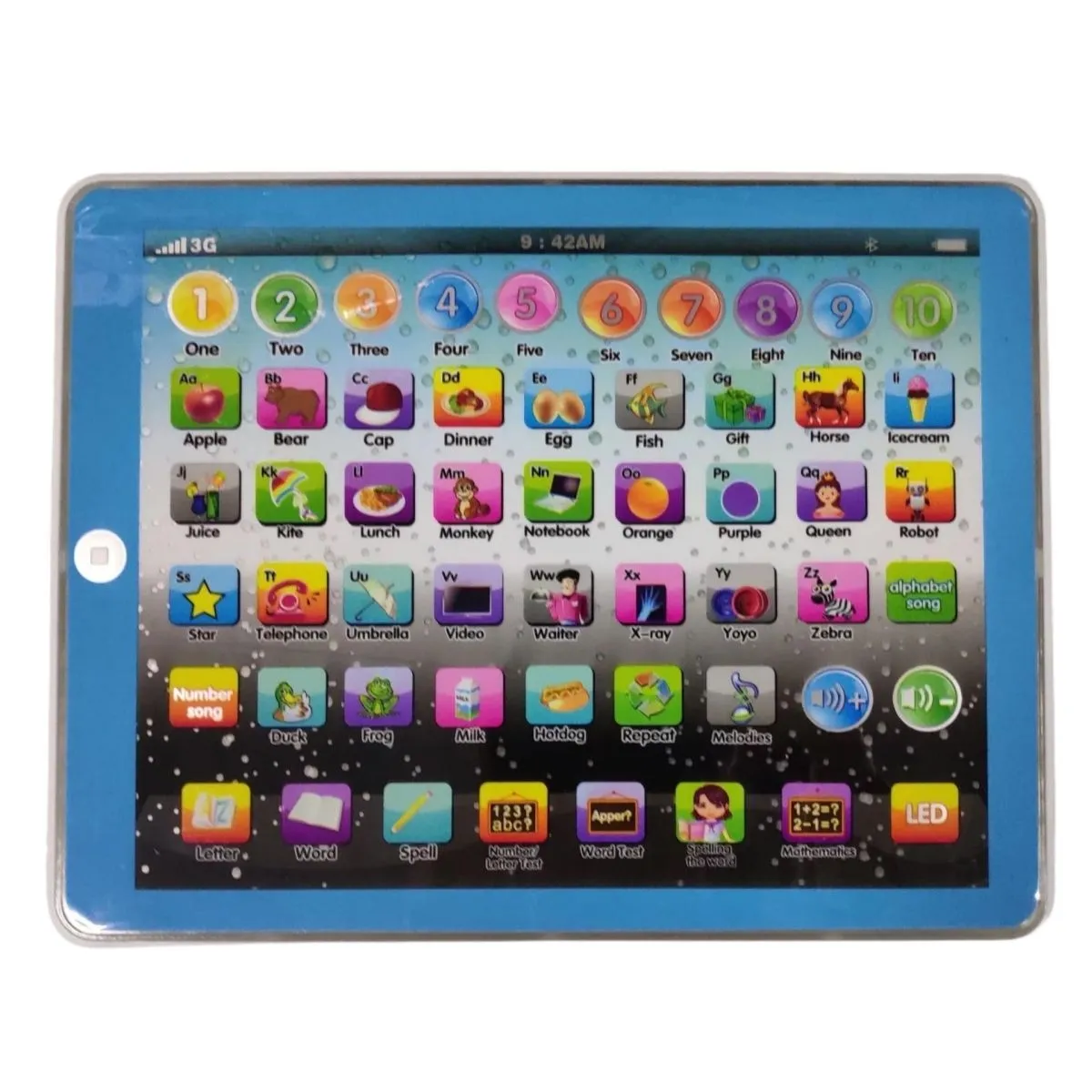 Kids English Learning Pad, Interactive Toy, Baby Touch Tablet - Blue
