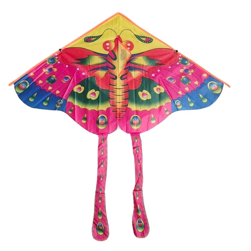 Large Butterfly Kite - Easy to Fly Outdoor Kite with Long Tails & Handle