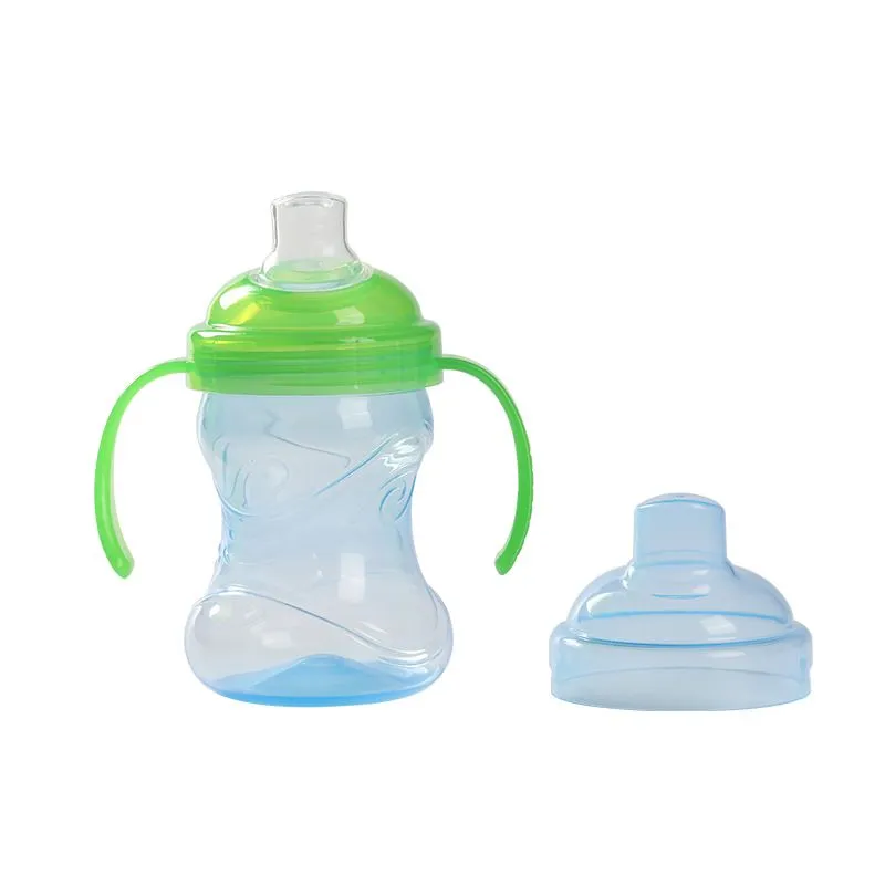 6+ Month Baby Training Bottle Easy Grip Handles Anti-Leak Sippy Cup