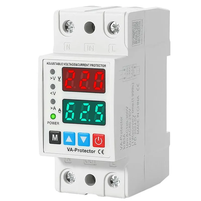 Adjustable 2P 63A Breaker - Voltage/Current Protection