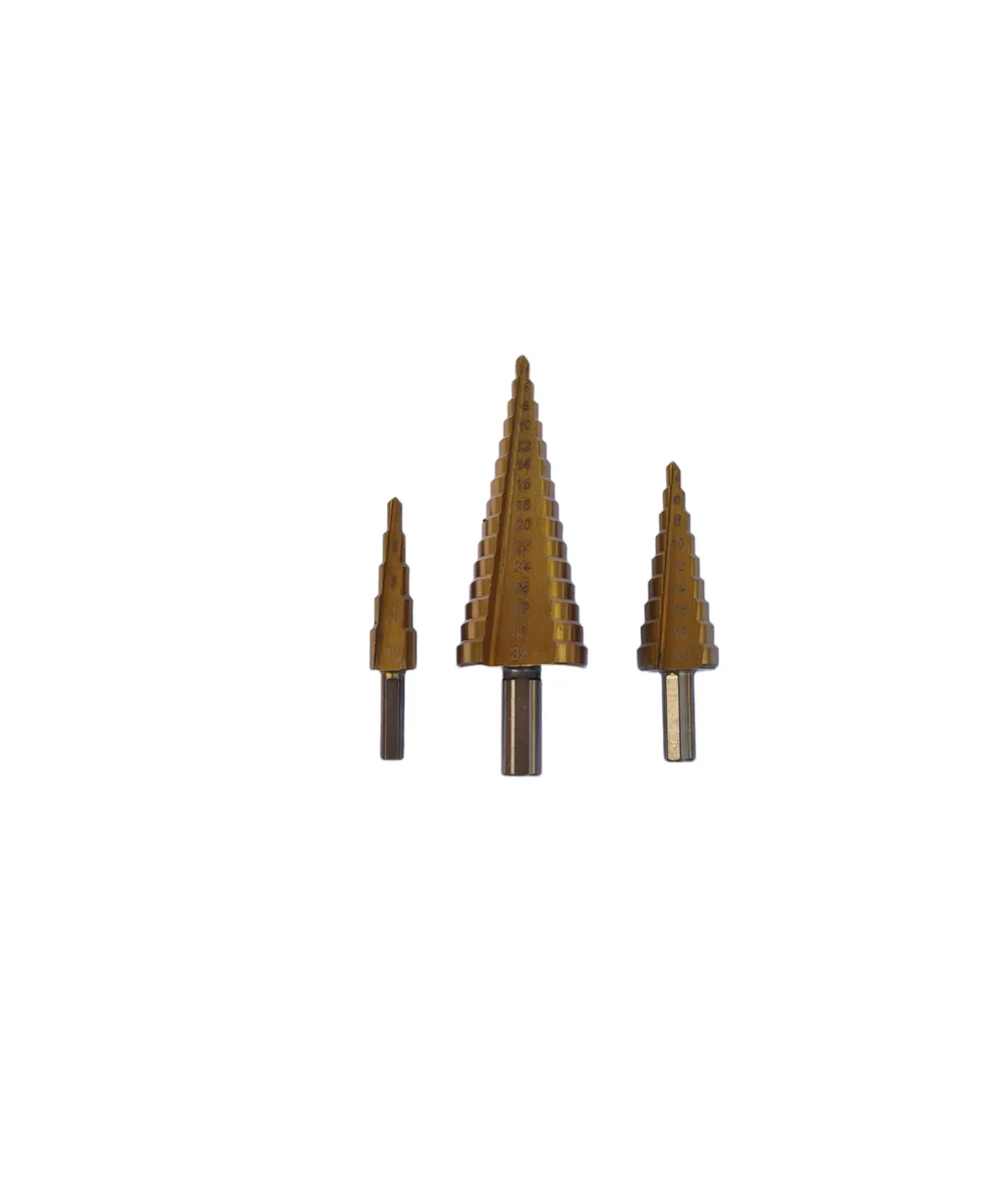 High-Speed Steel (HSS) Step Drill Bit Set: 3 Pieces