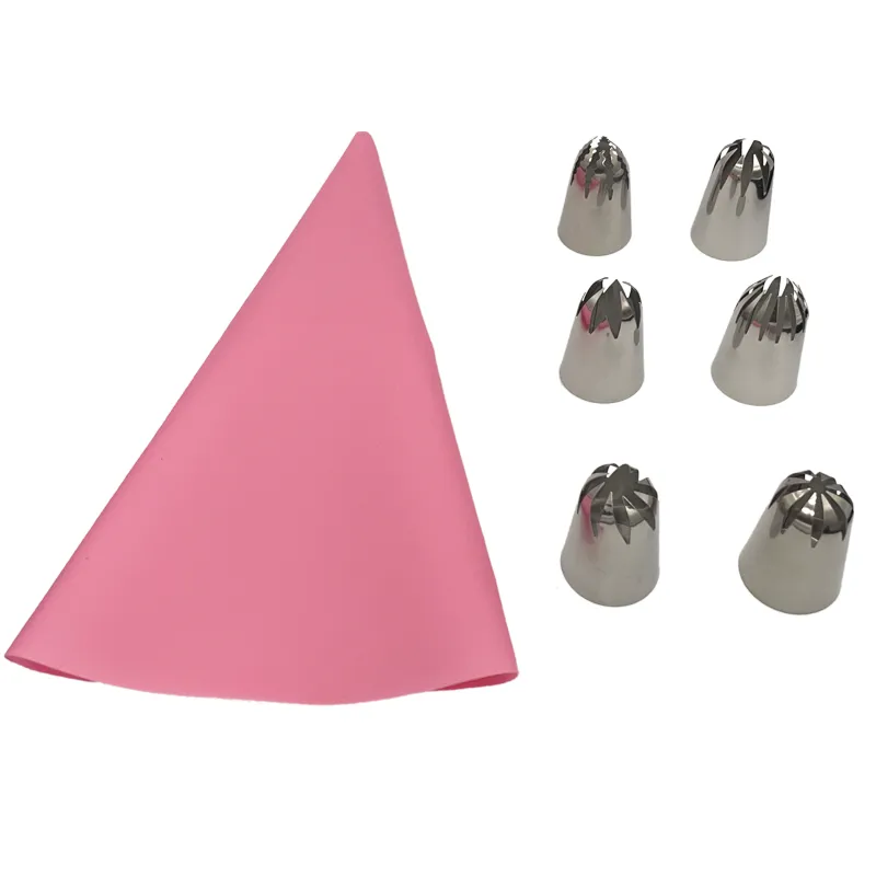 Oversized Large Stainless Steel Cupcake Piping Nozzles - Set of 6 Tips