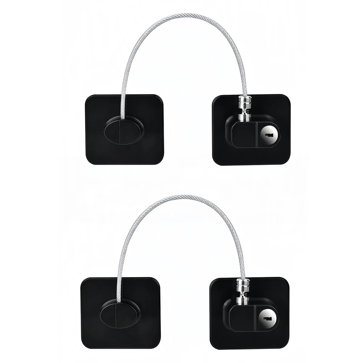 2PK Window Restrictor Locks Kid Refrigerator Lock Child Safety Cabinet Lock - Black