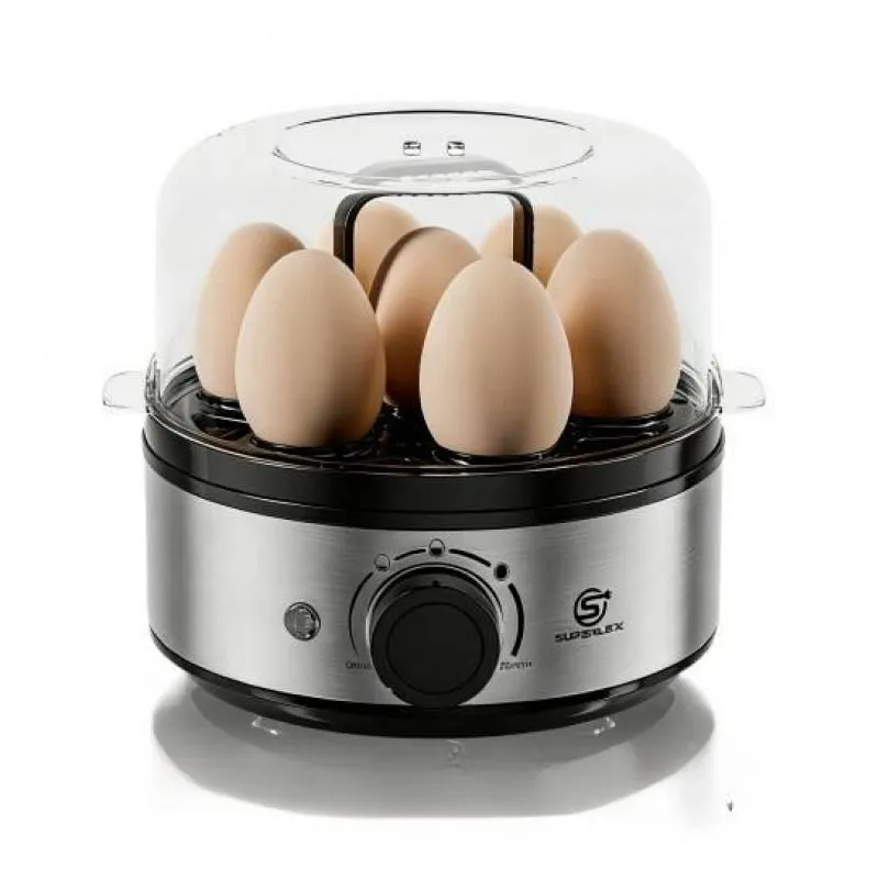 2-in-1 Electric Egg Steamer 7 Eggs Stainless Steel Hardness