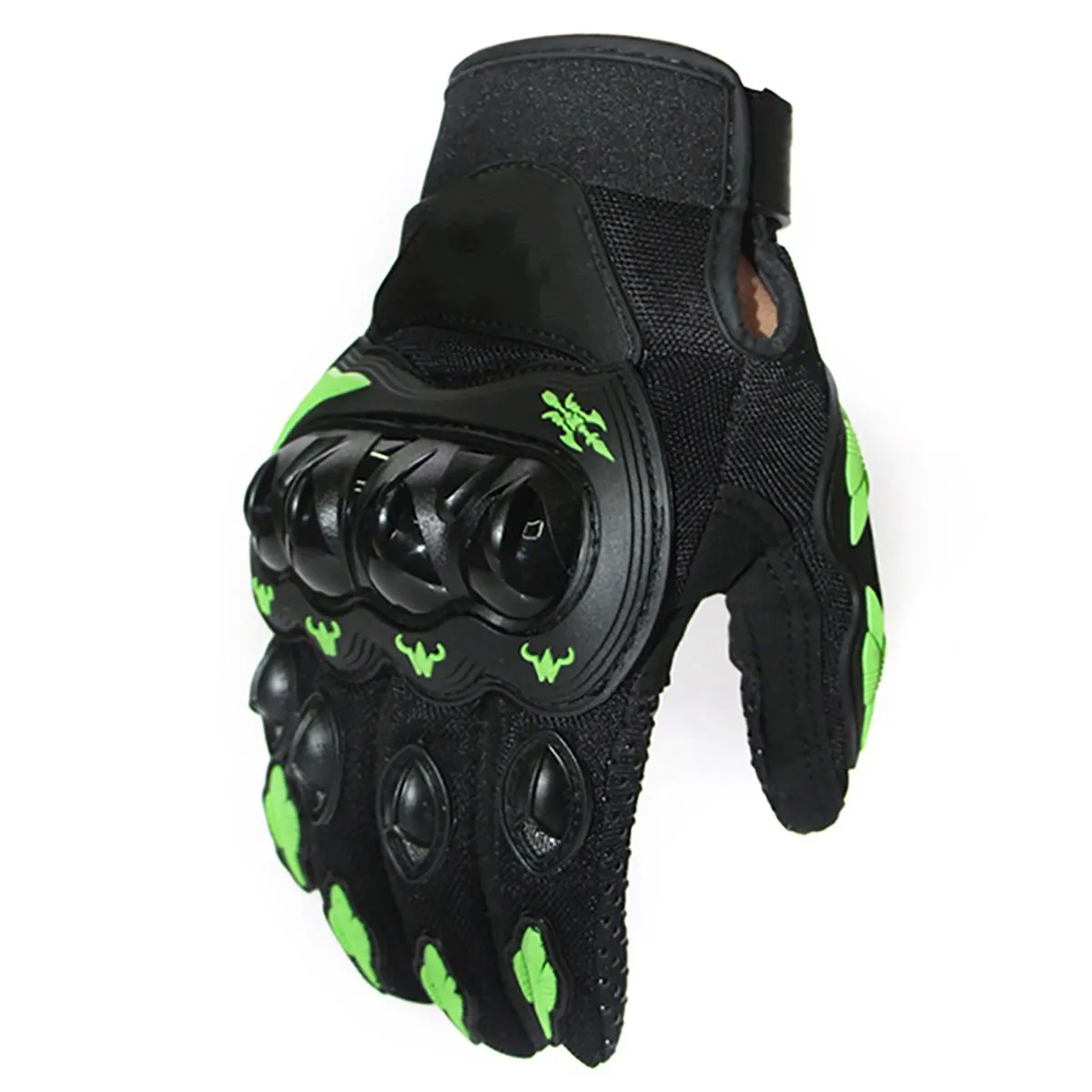 Motorcycle Gloves Hard Knuckle XL Green Daily Use