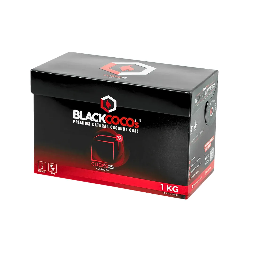 Blackcoco's Coconut Charcoal Cubes 1kg - 72 Premium Pieces