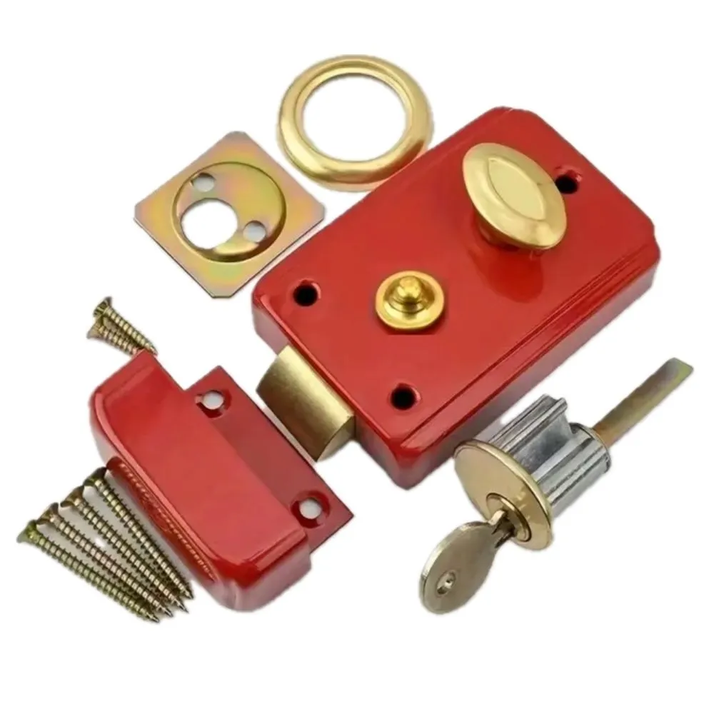 DIY Tool Home Security Latch Rotation Bolt Door Lock with Key (11cm)