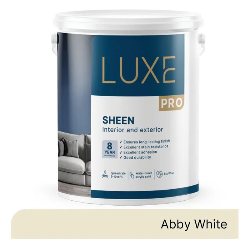 LUXE PRO Satin Sheen Paint - 20L - Abby White
