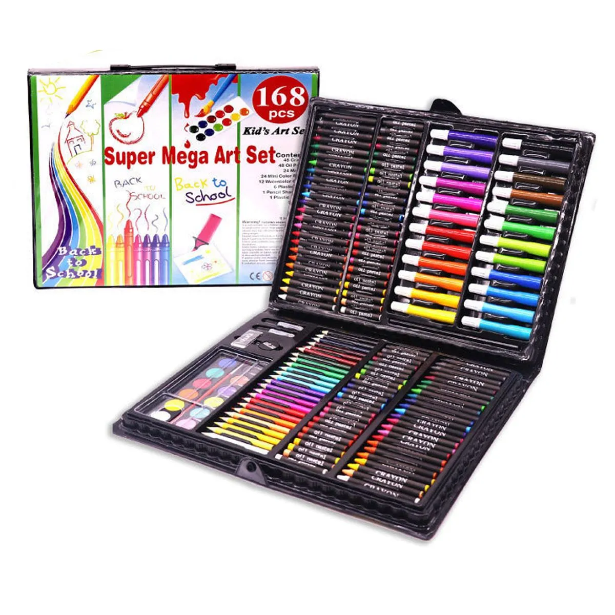 168 Piece Art Supplies Drawing Kit - Black