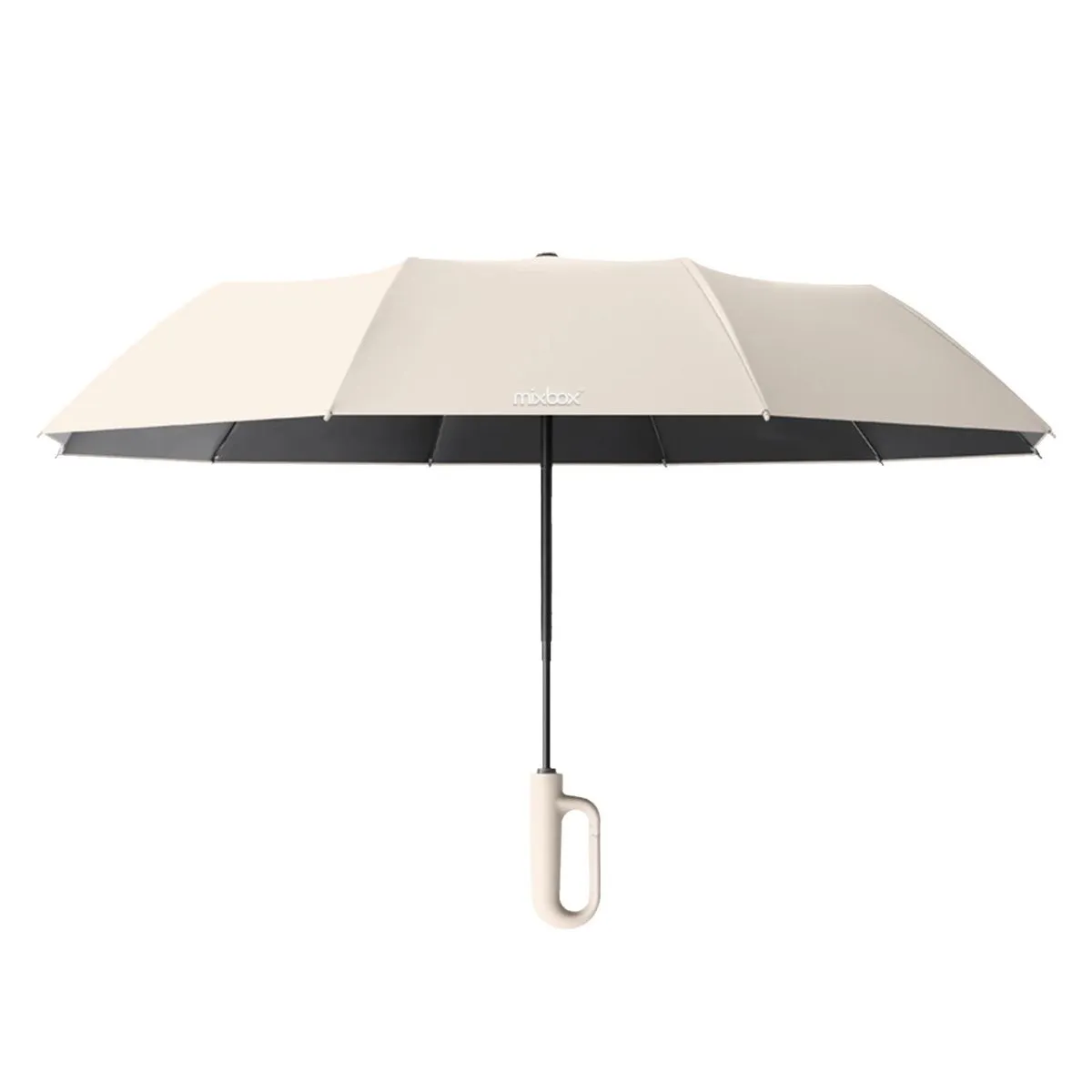 Mix Box Folding Umbrella Automatic Sun Umbrella Windproof BuckleGrip - Beige