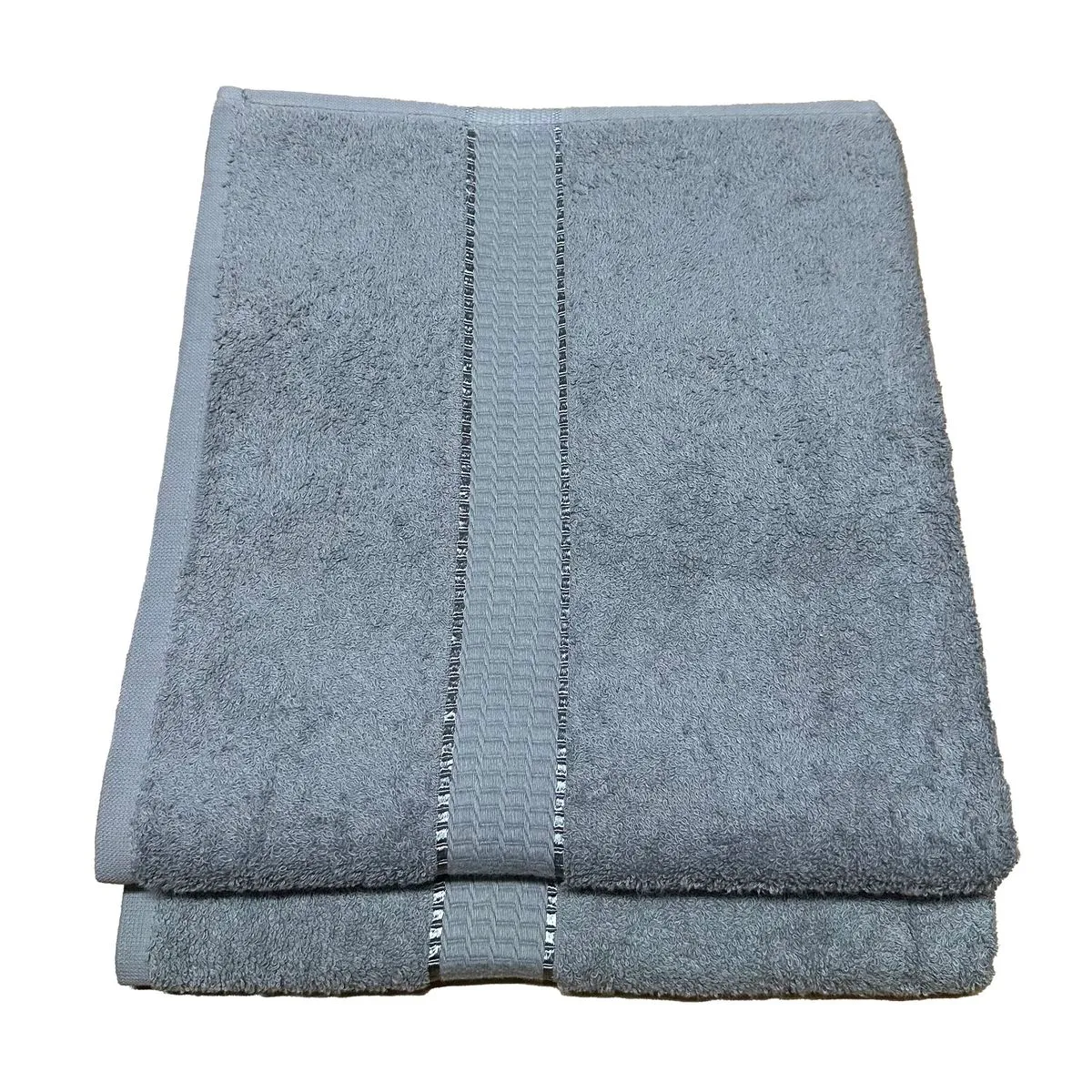 2 Pack Bath Towel Luxury Cotton 70 x 130cm - BT12P9 - Light Grey