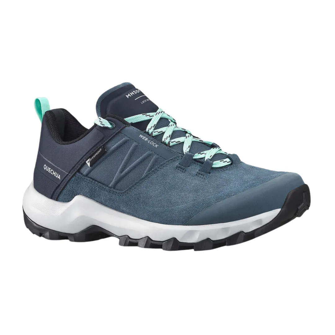 Quechua Women's Waterproof Mountain Walking Shoes - MH500 Blue