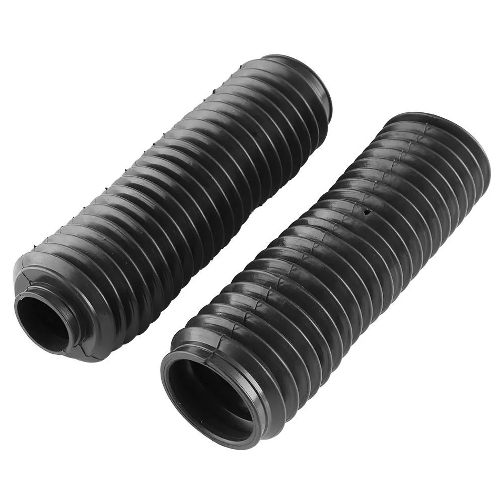 1 Pair Black Motorcycle Front Fork Boots Rubber Dust Cover 23cm