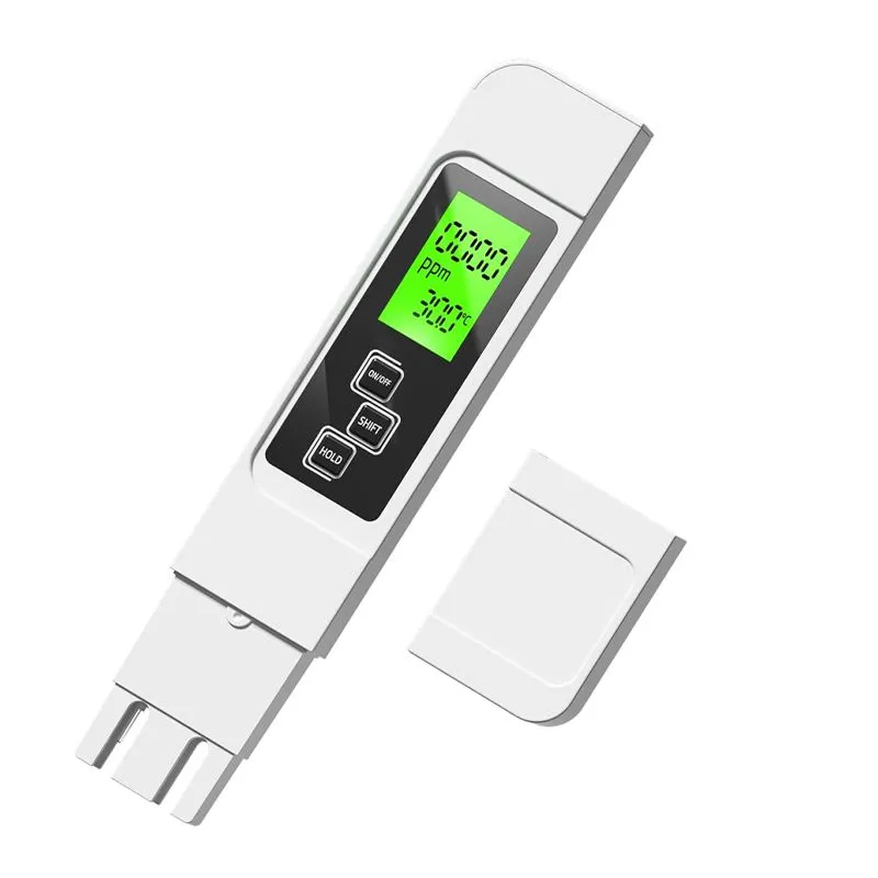 3-in-1 TDS EC Multifunctional Digital LCD Water Quality Tester - White