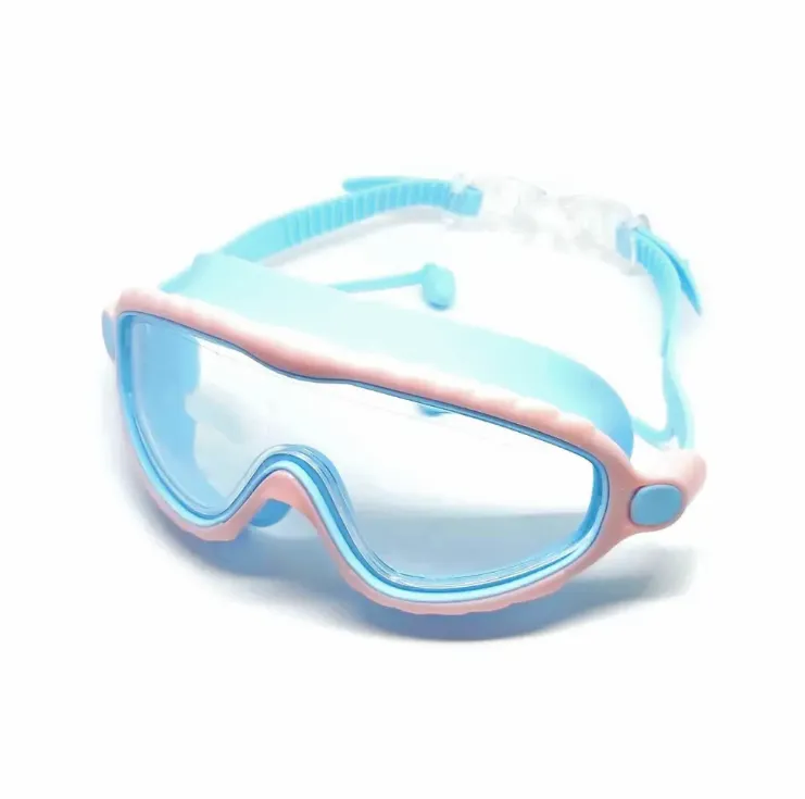 SamMag Biz Swimming Goggles for Kids with Adjustable Strap & Ear Plugs - Blue