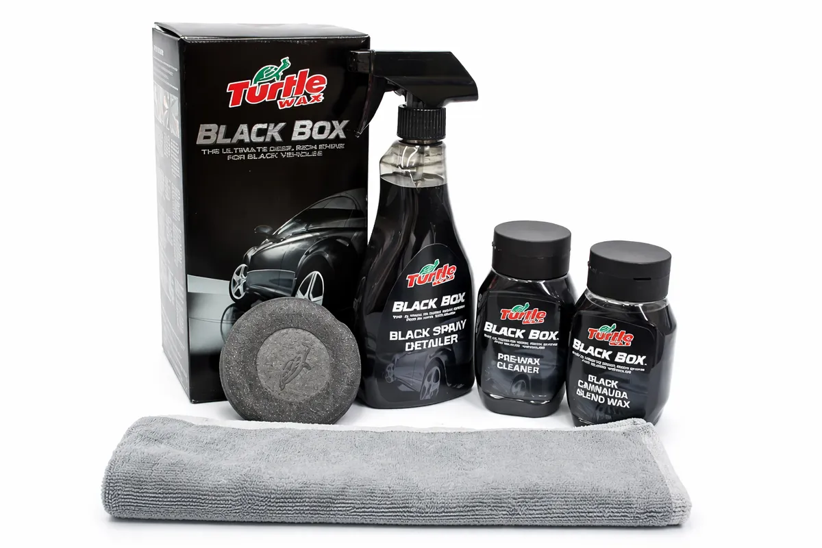 Turtle Wax Black Box Car Care Cleaning & Wax Kit for Black Vehicles
