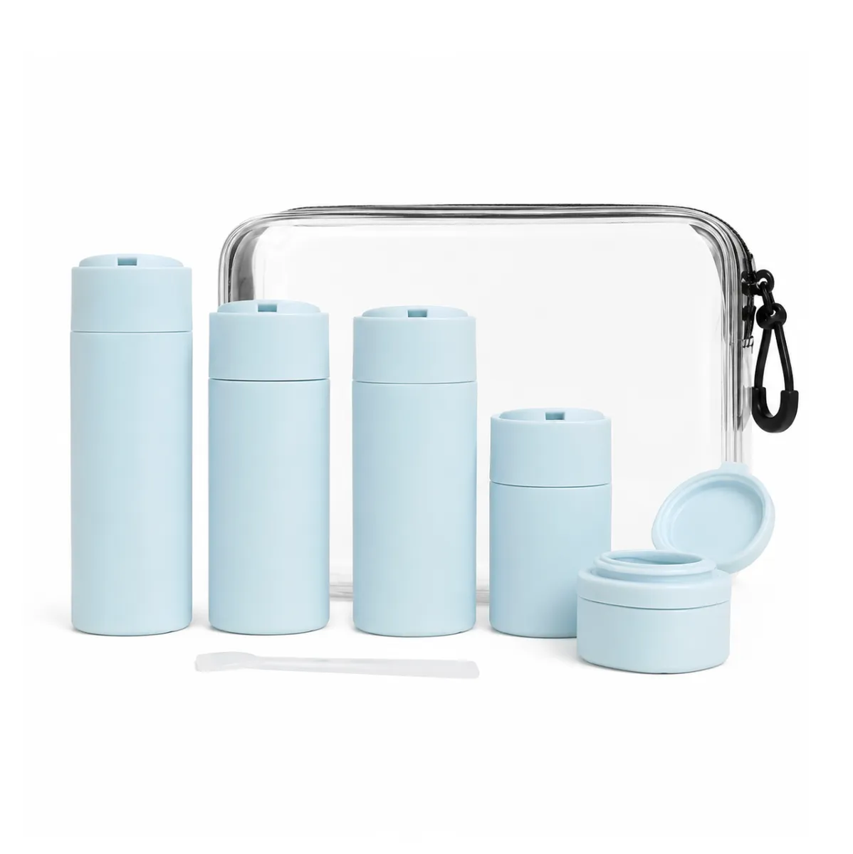 8 Piece Travel Bottle Set with Travel Bag - Blue