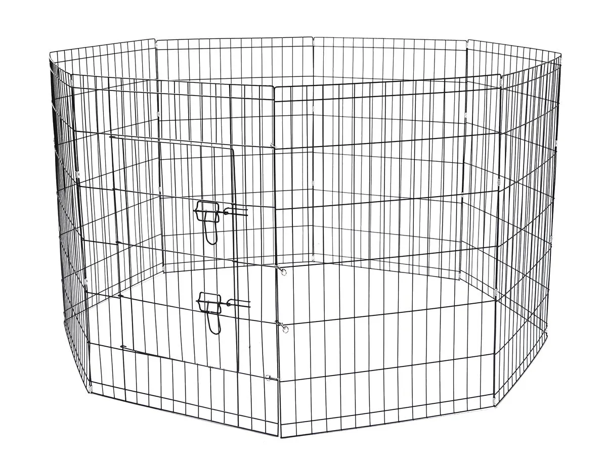 LASA Foldable Metal Dog Pet Exercise Playpen Adjustable Portable