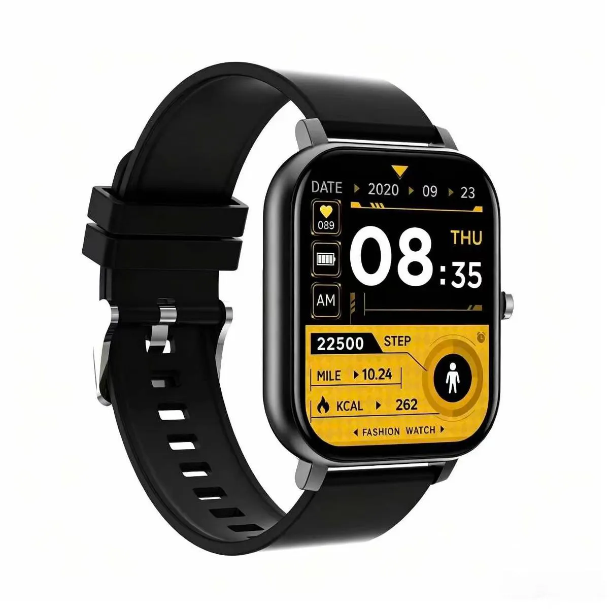 Smart Watch with Bluetooth Calls & Fitness Tracker, 1.83" Touch Screen - Black