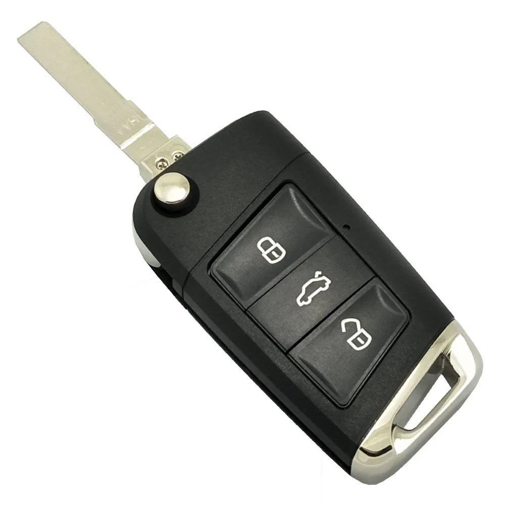 3 Button Car Key Case Shell - Cmpatible with VW Golf 7 / Polo Tsi MK7