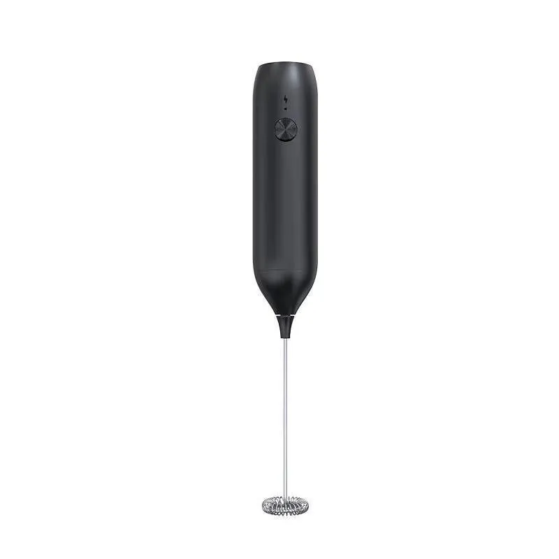 Black Electric Milk Frother, Handheld Coffee and Milk Mixer