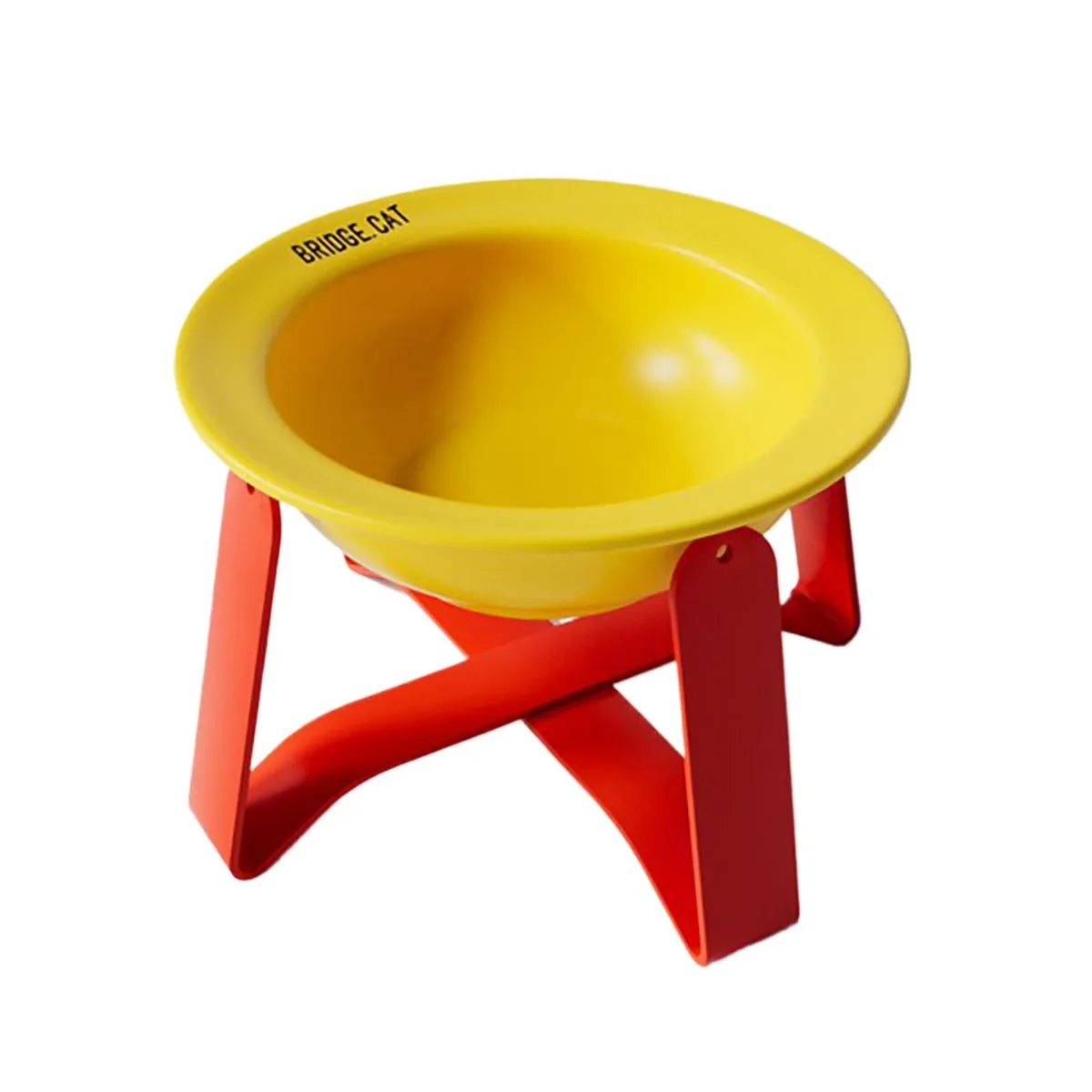 Elevated Ceramic Pet Food & Water Bowl - Yellow & Red