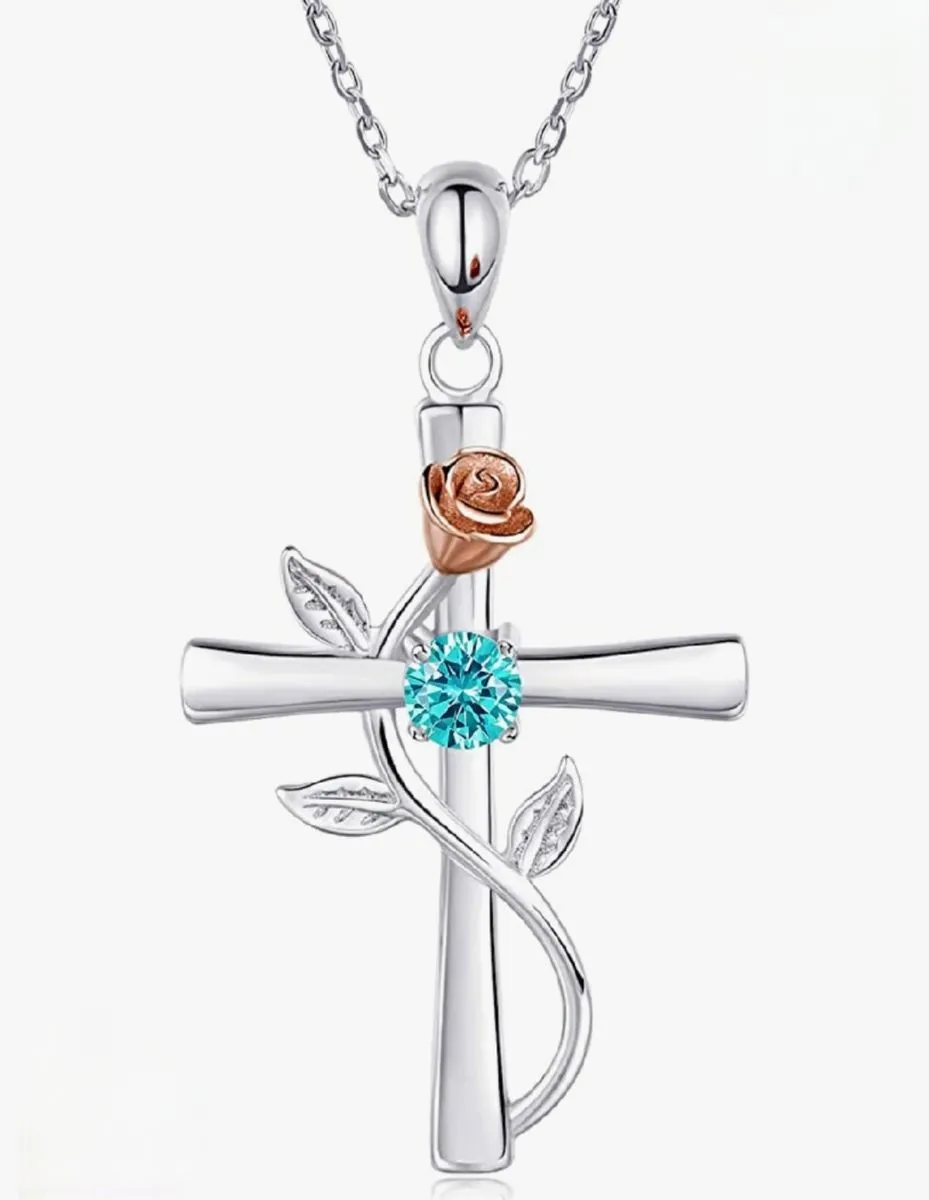 Saintly Blue Topaz-December Birthstone Immortality Necklace