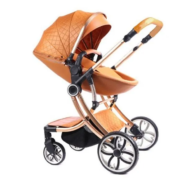 Egg Shell Strollers Baby Pram 2 in 1 Brown
