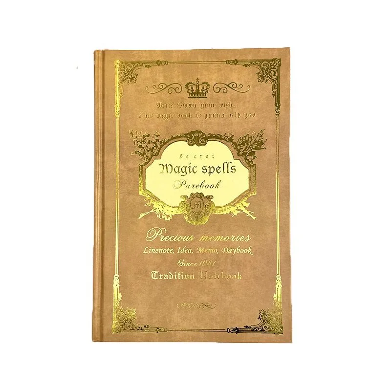 European-Style Extra-Thick Notebook, Vintage A5 Notepad - Gold
