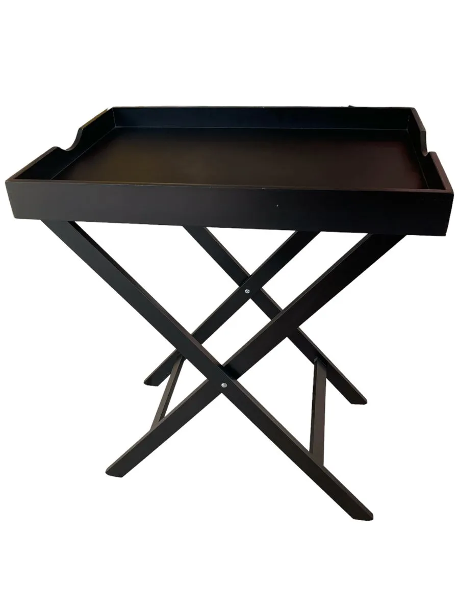 Convenient Foldable Rectangle B Butlers Tray 60x41x6cm - Black