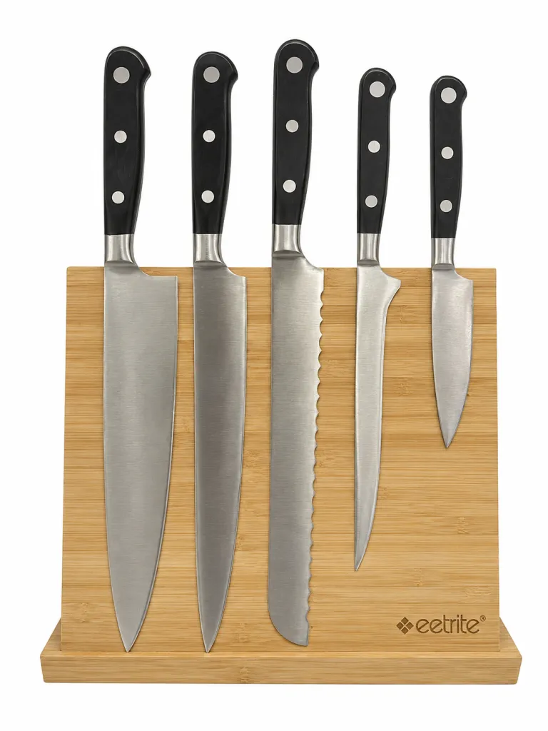 Eetrite Shadow Acacia Magnetic Knife Block Set 6 Piece