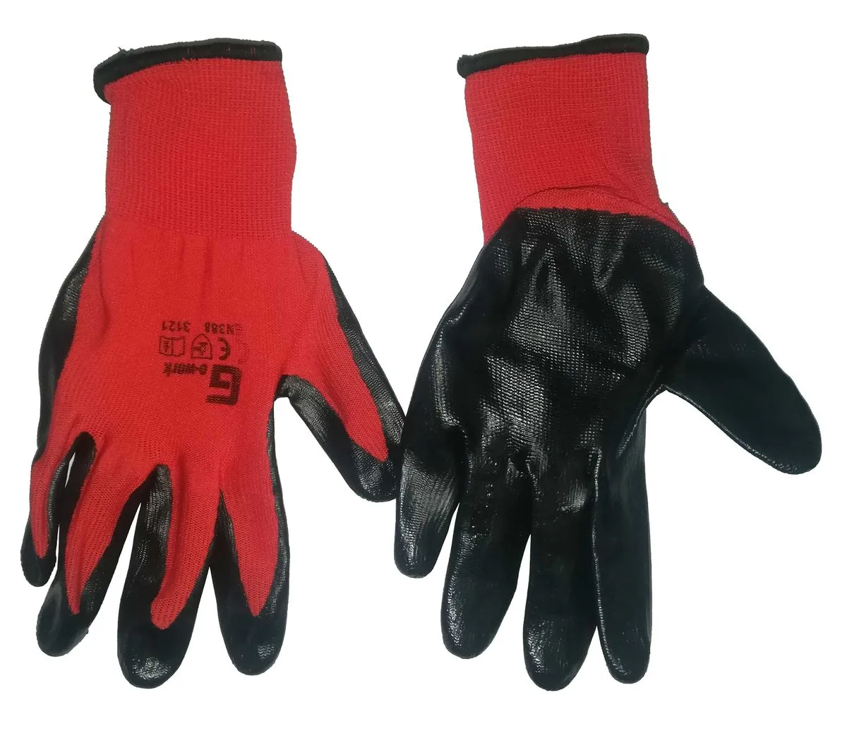 Gloves Nitrile Coated Smooth Red Size 10