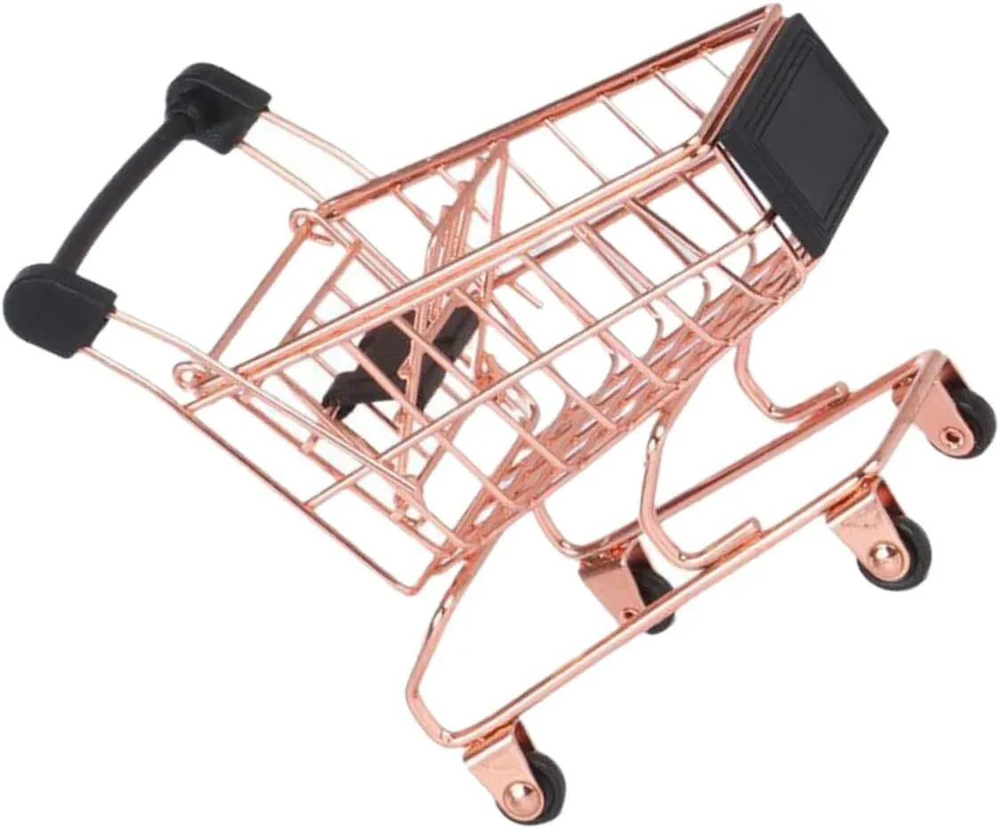 Creative Mini Shopping Trolley Chic Home Decor Pretend Play Accessory