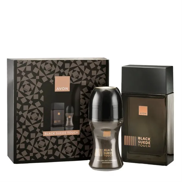 Avon - Black Suede Touch 2pcs 100ml Perfume & 50ml Roll-On Gift Set for Him