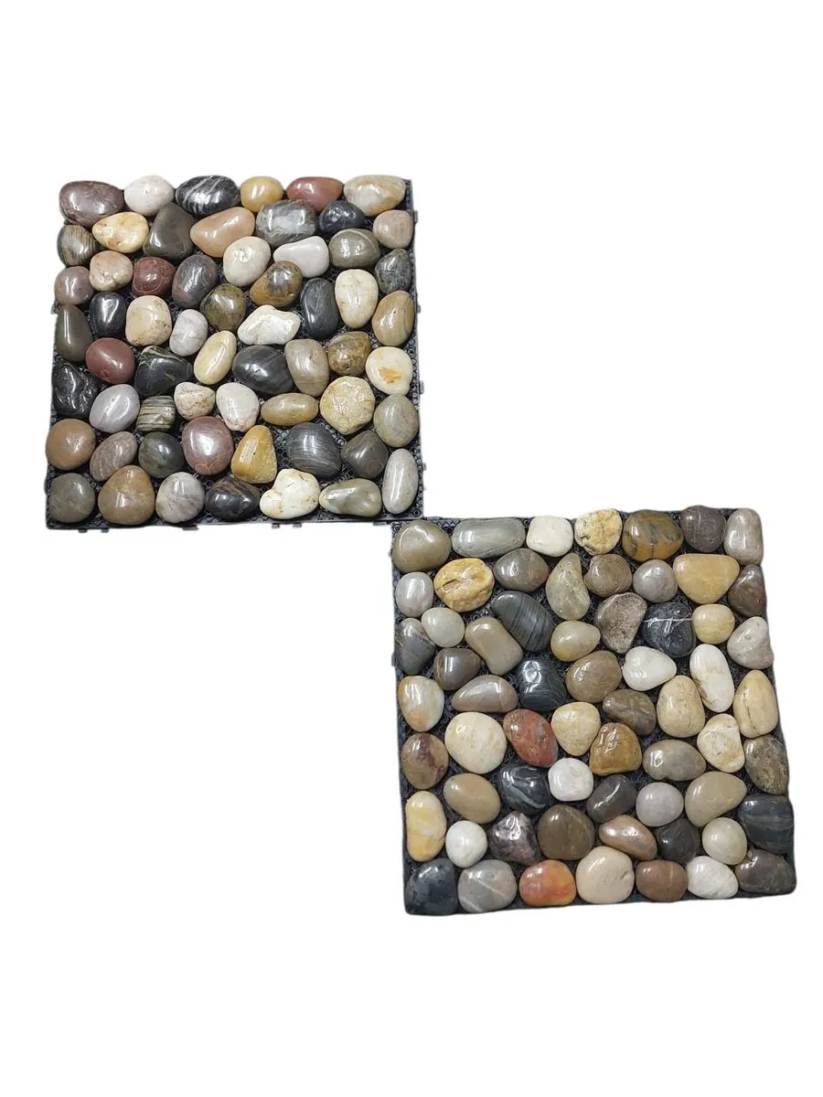 Garden & Patio Interlocking Flooring Tiles - Marble Design (2 Pack)
