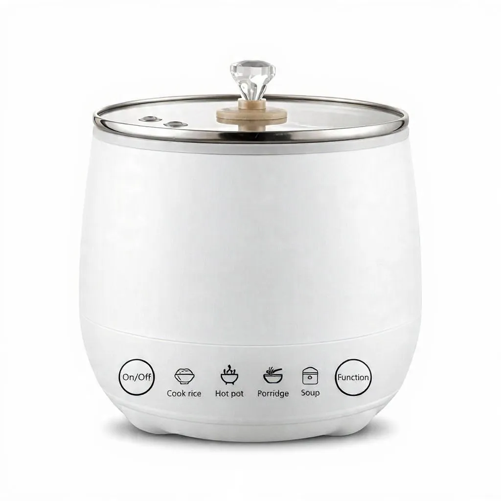 Mini Electric 1,8L Rice Cooker & Multi-Function Food Cooker - White
