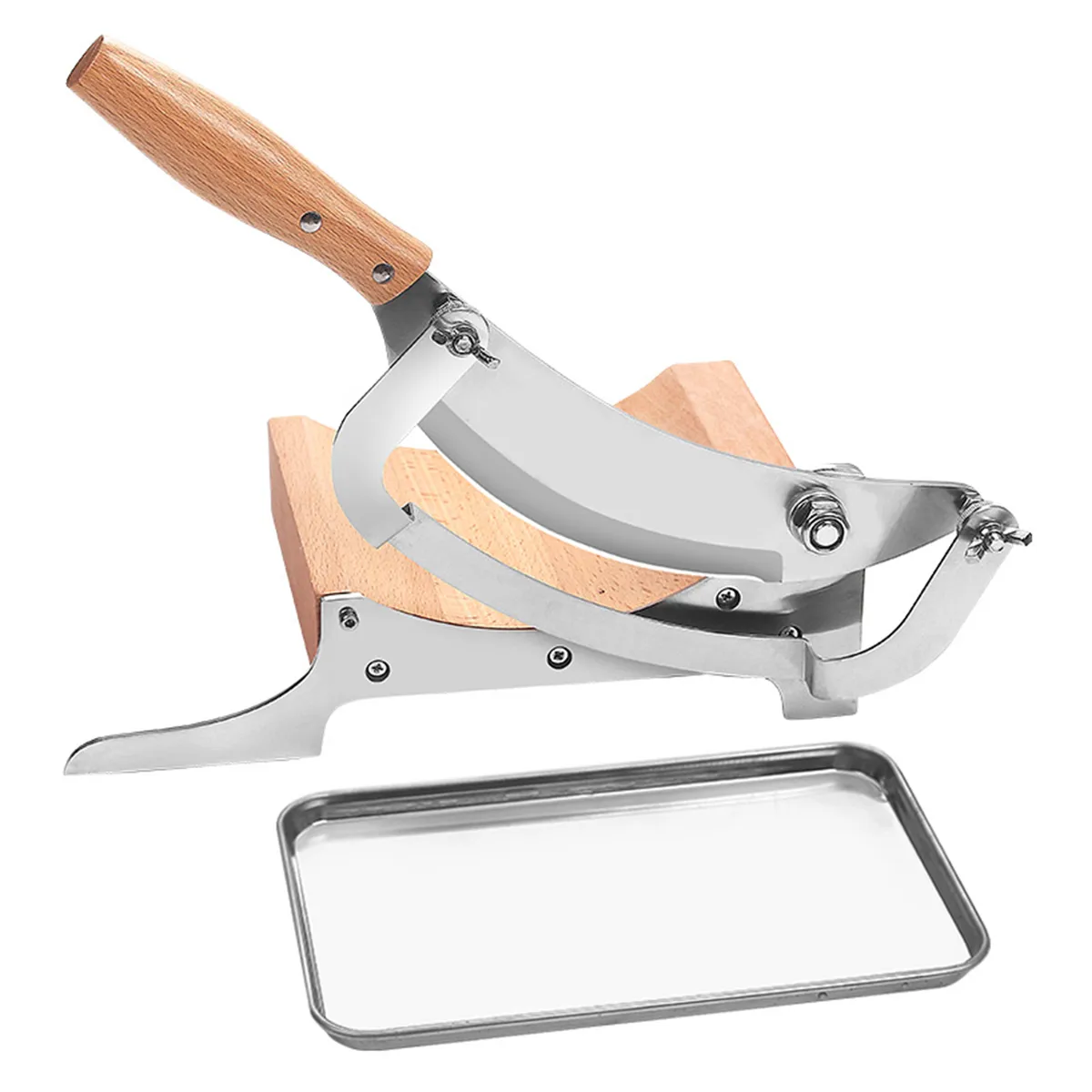 Radiused Cutter, Biltong Cutter with Tray for Medicinal Herbs, Dried Meat
