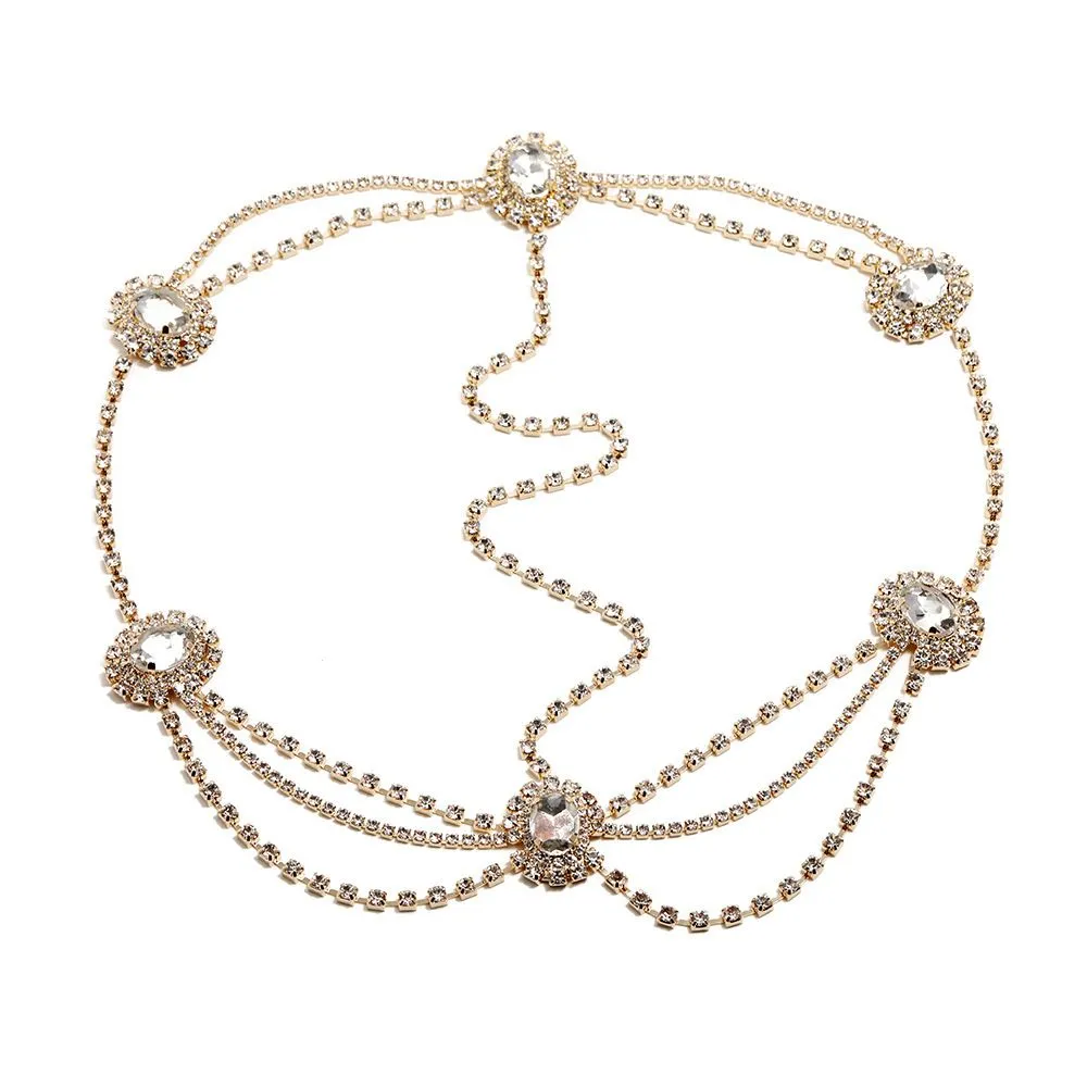 Bridal Hair Piece - Wedding Headpiece - Head Chain - Bohemian Hair Jewelry Boho - Gold