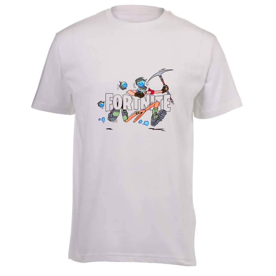 Kids White Short Sleeve T-Shirt - Fortnite