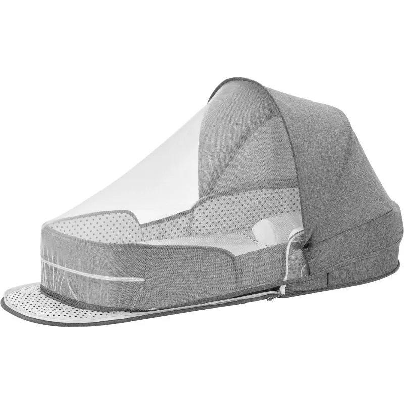 Travel Lounger Foldable Baby Co-Sleeping Bed with Mosquito net + Cool mat