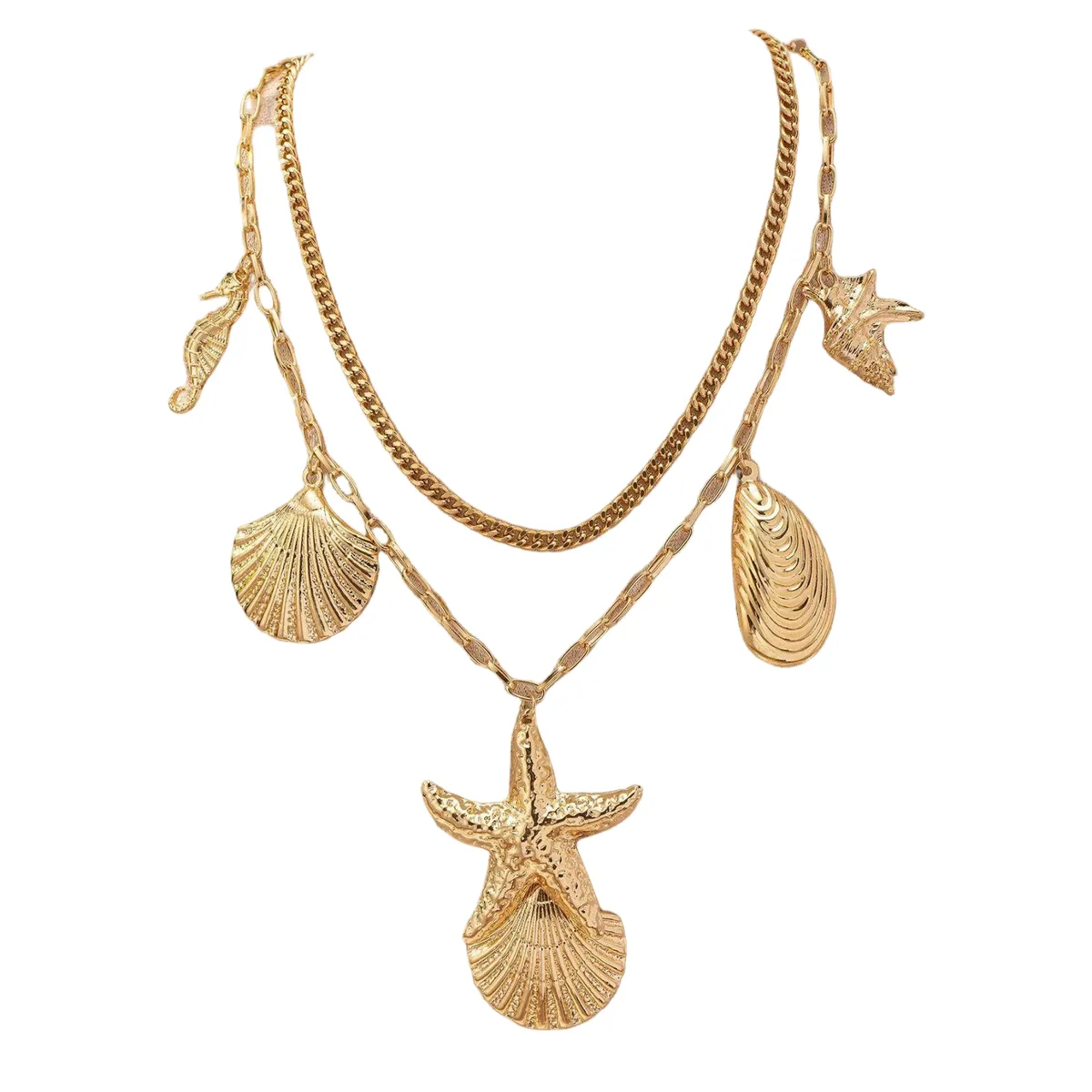 Ms. Starfish Seashell Sea Creature Necklace Fashion Jewelry Gift for Women