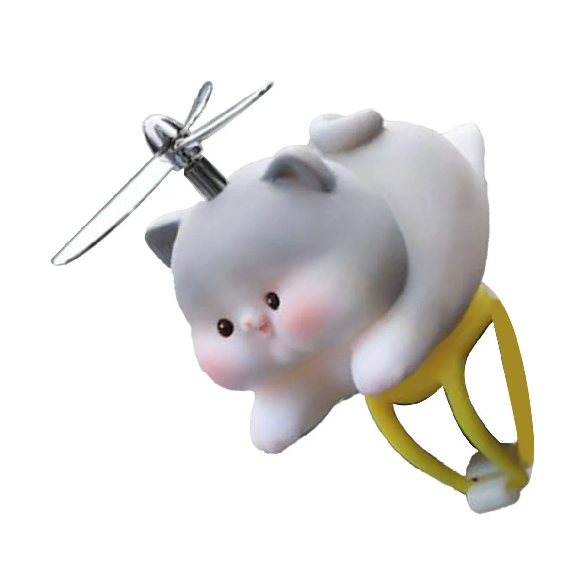 Resin Cartoon Electric Bike Handlebar Decor Happy Cat